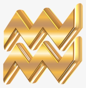 Aquarius 3d Gold Zodiac Sign Png Clip Art Image - Aquarius 3d Png #1330063