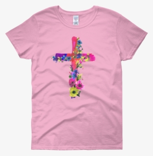 Watercolor Flowers & Cross Women's Short Sleeve - Real Queens Are Born In September Shirt #1330776