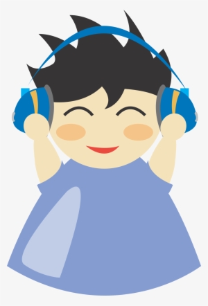 28 Collection Of Listen To Music Clipart Png - Boy With Headphones Clip Art #1331235