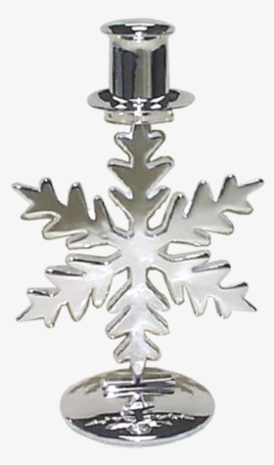 Christmas Elegant Snowflake Shaped Candlestick In Silver - Cross #1335205