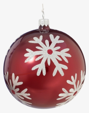 Christmas Ball Ornament With Silver Snowflake, 10cm - Christmas Ornament #1335466