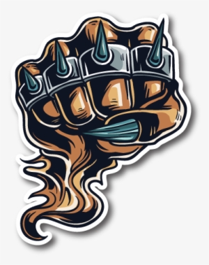 Monster Fist Hand Brass Knuckle Vinyl Sticker Monster #1335952