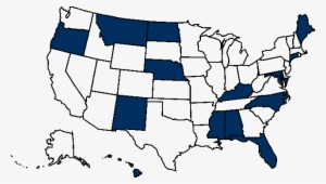 Alabama, Hawaii, Kentucky, North Carolina, Nebraska, - Silhouette Usa Map Outline #1336181