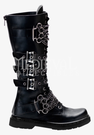 Brass Knuckle Chained And Buckled Boots - Demonia Men's Defiant 400 #1336675