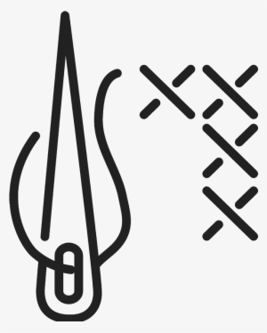 Needle, Thread & Stitches Stamp - Calligraphy #1338218