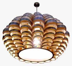Grote Glow Hanglamp In 2 Houtsoorten, Esdoorn En Zebrano - Big Ceiling Wood Lamp #1338452