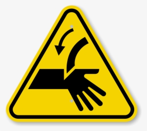 Iso Cutting Of Fingers, Curved Blade Symbol Sign - Cutting Hazard #1338726