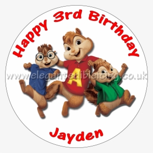 Alvin And The Chipmunks Cake Topper Personalised Edible - Alvin And The Chipmunks Png #1339555