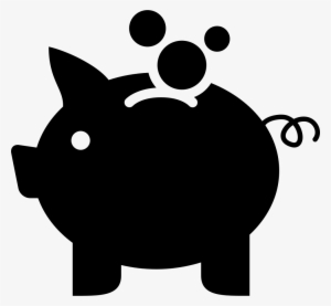 Piggy Bank Icon Png - Money Icon Black #1339558
