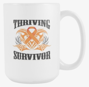 Thriving Survivor Orange Ribbon Kidney Cancer Awareness - Black Ribbon #1340447
