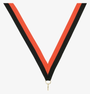 Black / Orange V-cut Ribbon 7/8" X 32" #1340808