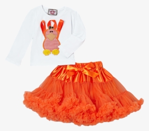 Orange Ribbon Turkey Top & Pettiskirt Set - Orange Ribbon #1341009