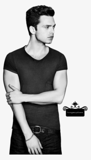 Share This Image - Sebastian Stan Black And White #1342236