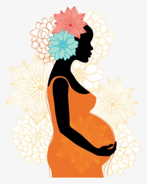 Pregnancy Silhouette Woman Clip Art - Pregnant Black Woman Illustration #1342840