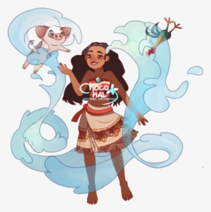 Moana ,pua , Hei Hei And Ocean By Chocohal On Deviantart - Cartoon #1343405