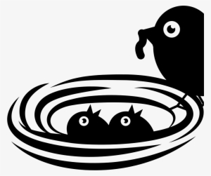 Newborn Birds In Nest Being Nourished By Mother Bird - Birds Nest Icon #1343694