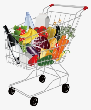 Grocery Shopping Cart Png Pic - Food Shopping Vector Png #1343857