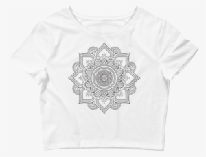 Out Of Stock Floral Print Black/white Women's Crop - Dakini Festival Logo #1345825