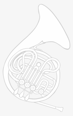 French Horn Logo - White French Horn Logo #1346262