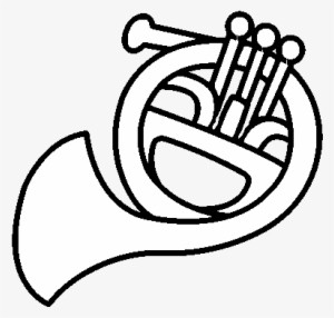 A French Horn Coloring Page - Dibujos De Trompa #1346975