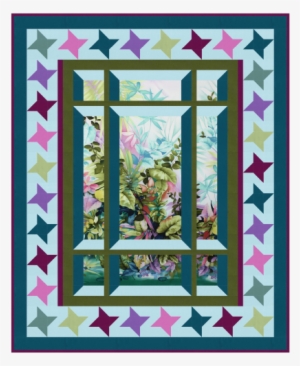 Modern Window 2 With Star Border By Barb Sackel - Keepsakequilting Paradise Island Quilt Kit #1347551