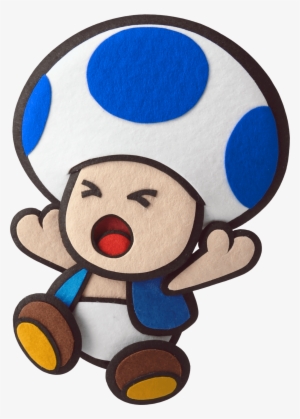 Toad Paper Mario Sticker Star - Paper Mario Blue Toad Png #1349237