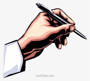 Hand Writing With Pen Royalty Free Vector Clip Art - Mao Com Caneta Png #1349744