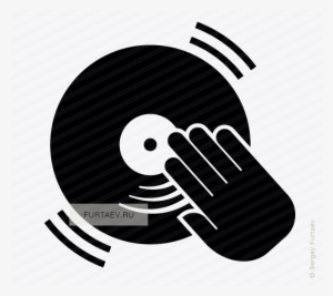Dj Icon Of Hand Scratching Vinyl Record - Black And White Dj Icons #1350034