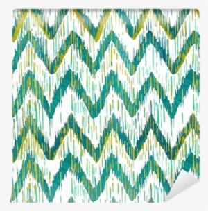 Watercolor Ikat Chevron Seamless Pattern - Watercolor Painting #1350470