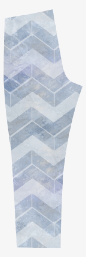 Chevron In Blue Watercolors Capri Legging - Scarf #1350573