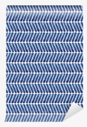 Blue Chevron Watercolor Pattern - Chain-link Fencing #1350666