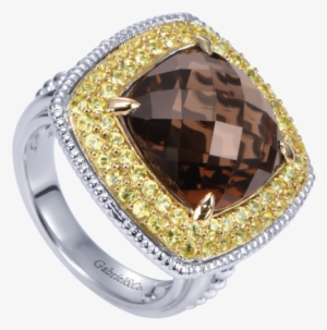Ring Sil Smoke Qtz Yel Sapp - Pre-engagement Ring #1352790