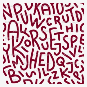 Garnet Letters Hand-drawn Typography Alphabet - Letters Seamless Pattern Printed Canvas Clutch Purse #1355128