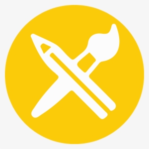 Pencil And Paintbrush Icon - Dia Nacional Das Artes #1355468