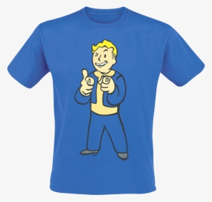 Null Vault Boy Shooting Fingers Blue T-shirt 361944 - Fallout Blue Bifold Wallet #1356926