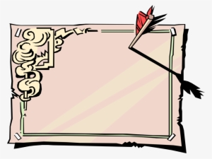 Vector Illustration Of Message Board With Archery Feathered #1357761