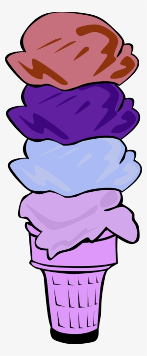 Violet Clipart Ice Cream - Ice Cream Cone Clip Art #1358585
