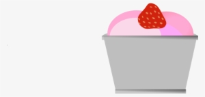 Strawberries And Ice Cream Clip Art - Ice Cream Cup Vector Png #1358779