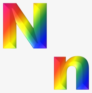 Letter N 3d Abc Alphabet Rainbow 787574 - Rainbow N #1359668