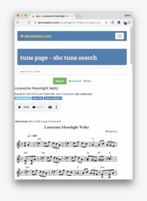 Lonesome Moonlight Waltz, Stored In Abc Format On The - Scalable Vector Graphics #1359719