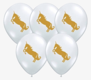 Clear Gold Unicorn Balloon - Unicorn - Diamond Clear Latex Balloons, Pack Of 50 #1359894