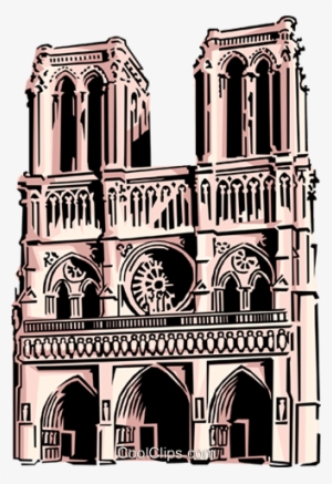 Notre Dame Cathedral Royalty Free Vector Clip Art Illustration - Notre Dame Cathedral Clip Art #1360849