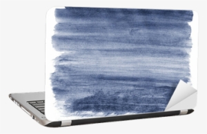 Gradient Watercolor Background In Blue Laptop Sticker - Watercolor Painting #1361952