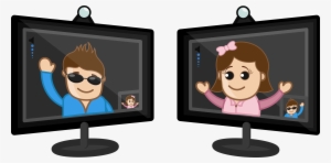 Video Chatting Business Cartoon Characters Vector Fygp71 - Video Chatting Cartoon Png #1362480