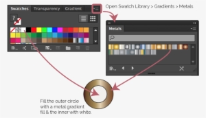 Open The Gradients Swatches Library & Fill The Shapes - Gradient Panel Illustrator Blocked #1362633