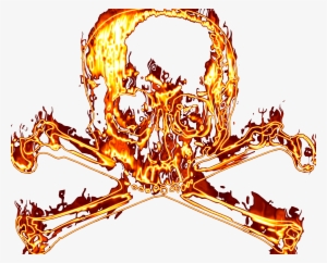 Fire Clipart Skull - Flaming Skull And Crossbones Transparent #1363006