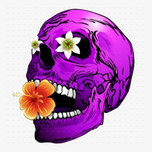 Banner Stock Psychedelic Vector Skull - Purple Skull Png #1363218