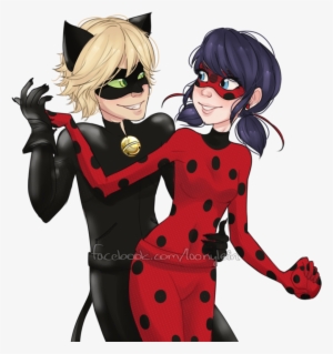 Miraculous Ladybug Wallpaper Titled Ladybug And Chat - Miraculous Ladybug And Cat Noir Png #1363491