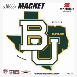 Baylor Bears 6" X 6" State Shape Car Magnet, Multi #1364886