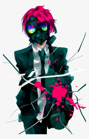 Banner Black And White R I P My - Gas Mask Anime Art #1365848